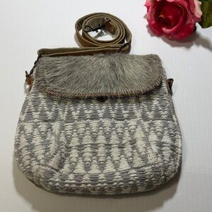 Myra Bag Gray and Tan Crossbody